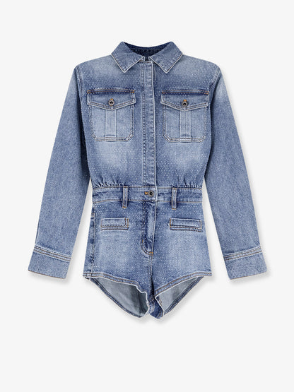Denim jumpsuit with rhinestones thumbnail