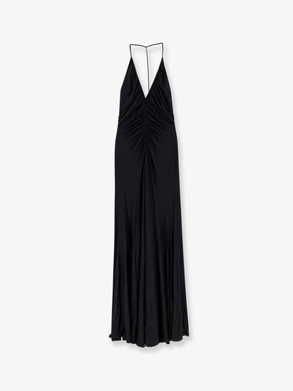 Gathered jersey long dress thumbnail