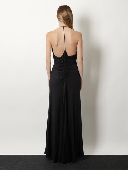 Gathered jersey long dress thumbnail