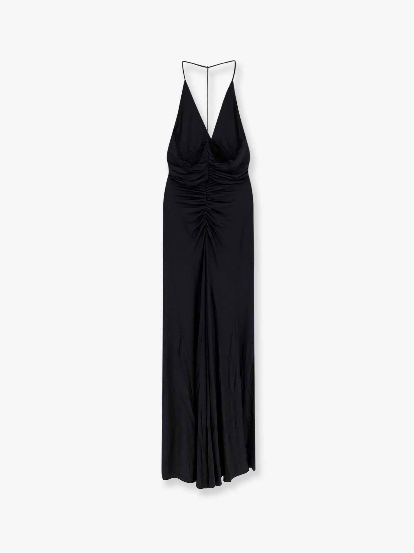 Gathered jersey long dress