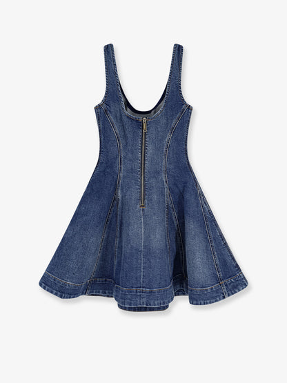 Flared denim mini dress thumbnail
