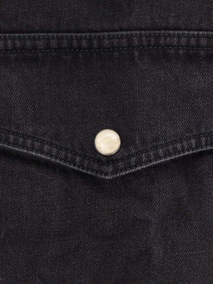 Black denim shirt with enamelled buttons thumbnail