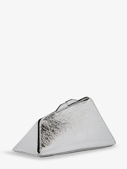 8.30 PM laminated leather clutch bag with logo engraved on the bottom thumbnail