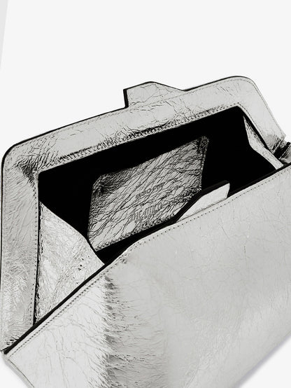8.30 PM laminated leather clutch bag with logo engraved on the bottom thumbnail