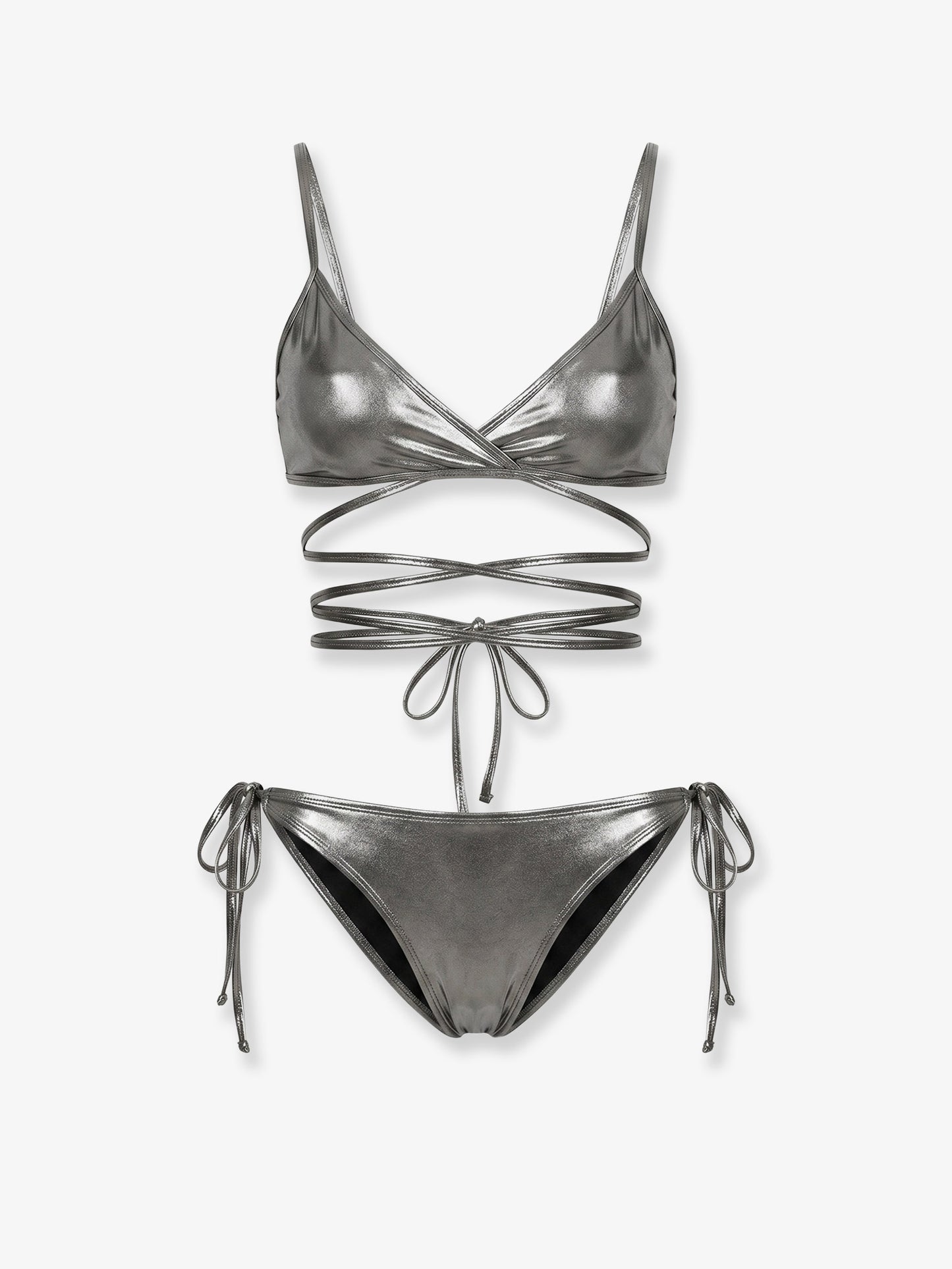 The Attico Il Primo Bagno lycra bikini with a metallic effect