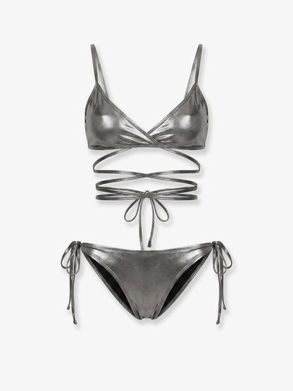 The Attico Il Primo Bagno lycra bikini with a metallic effect thumbnail