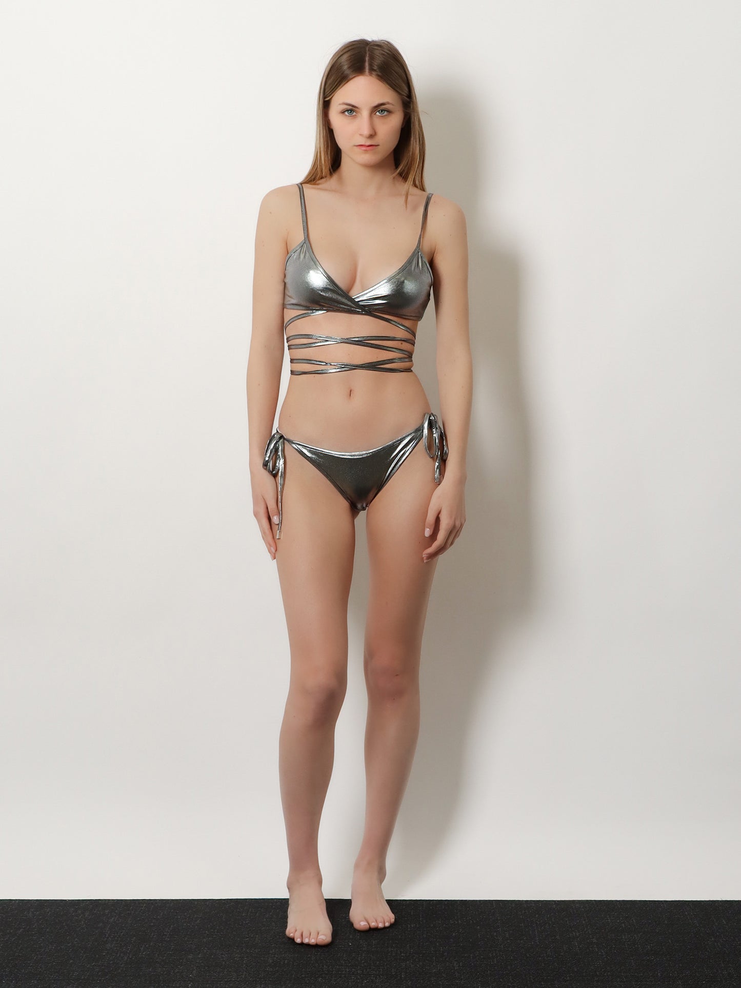 The Attico Il Primo Bagno lycra bikini with a metallic effect