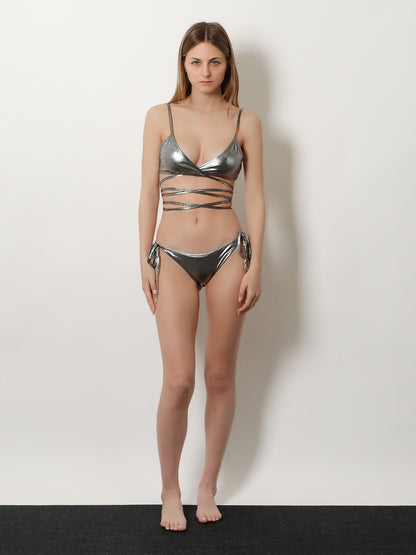 The Attico Il Primo Bagno lycra bikini with a metallic effect thumbnail