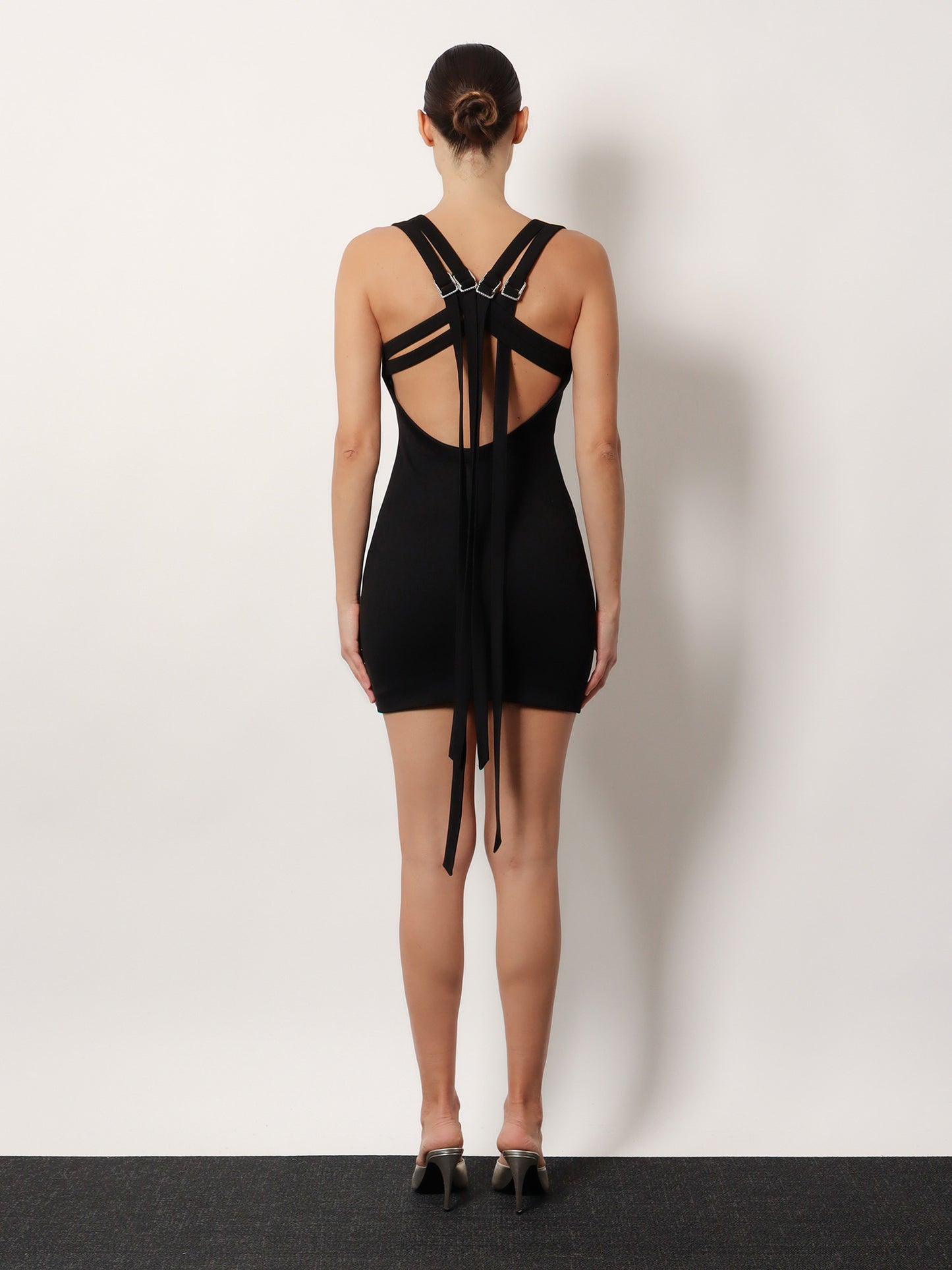 Viscose blend mini dress