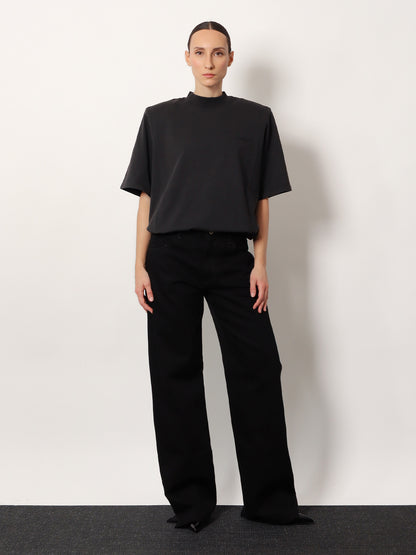 Black denim trousers thumbnail