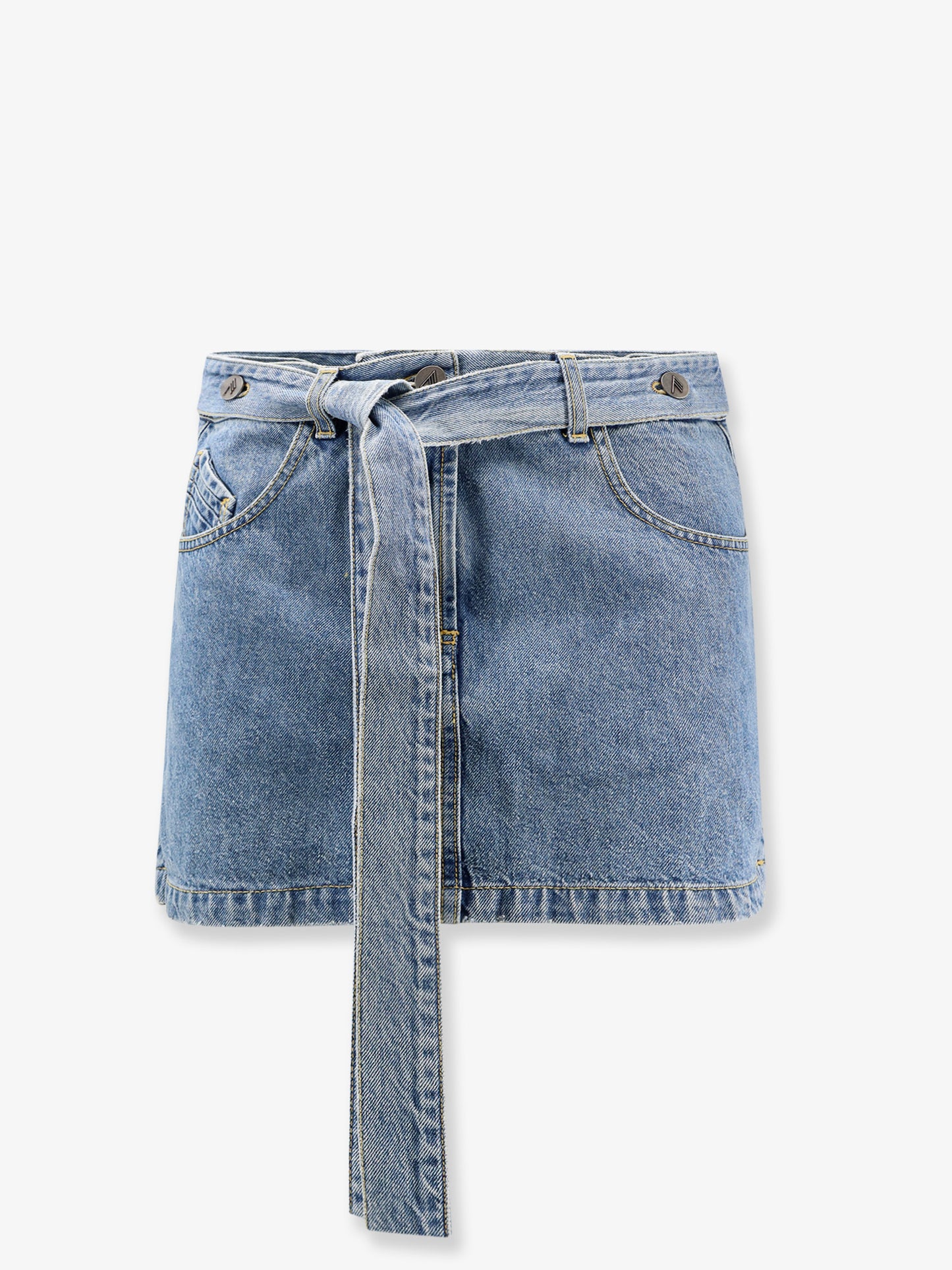 Denim skirt with belt