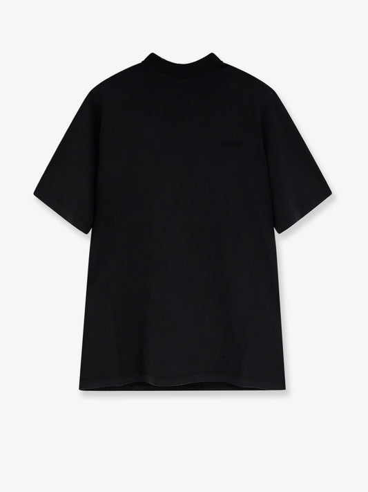 T-shirt in cotone con logo ricamato frontale