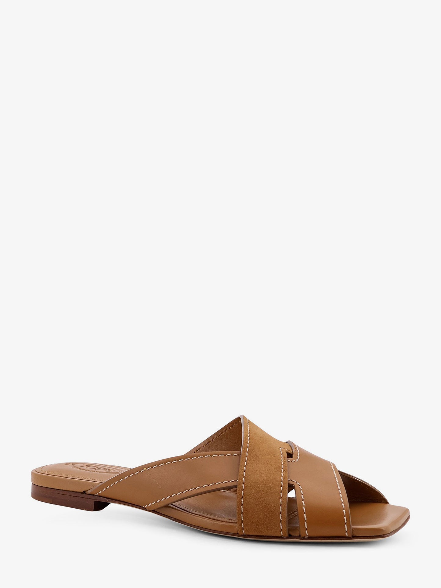 Leather sandals with suede detail