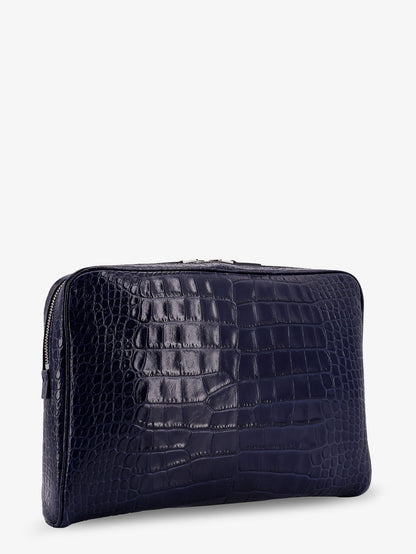 Croco print leather laptop pouch thumbnail