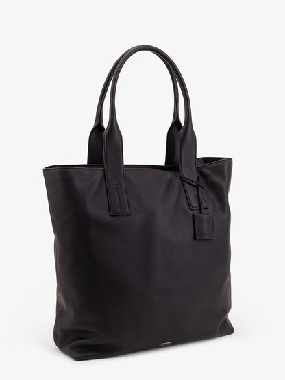 Leather shopping bag with logo lettering on the bottom thumbnail
