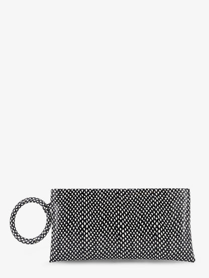 Aura leather clutch bag with snake motif thumbnail