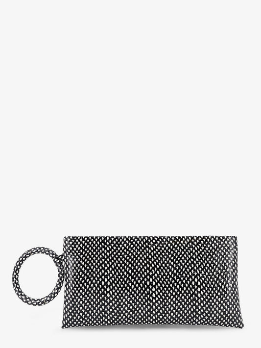 Aura leather clutch bag with snake motif