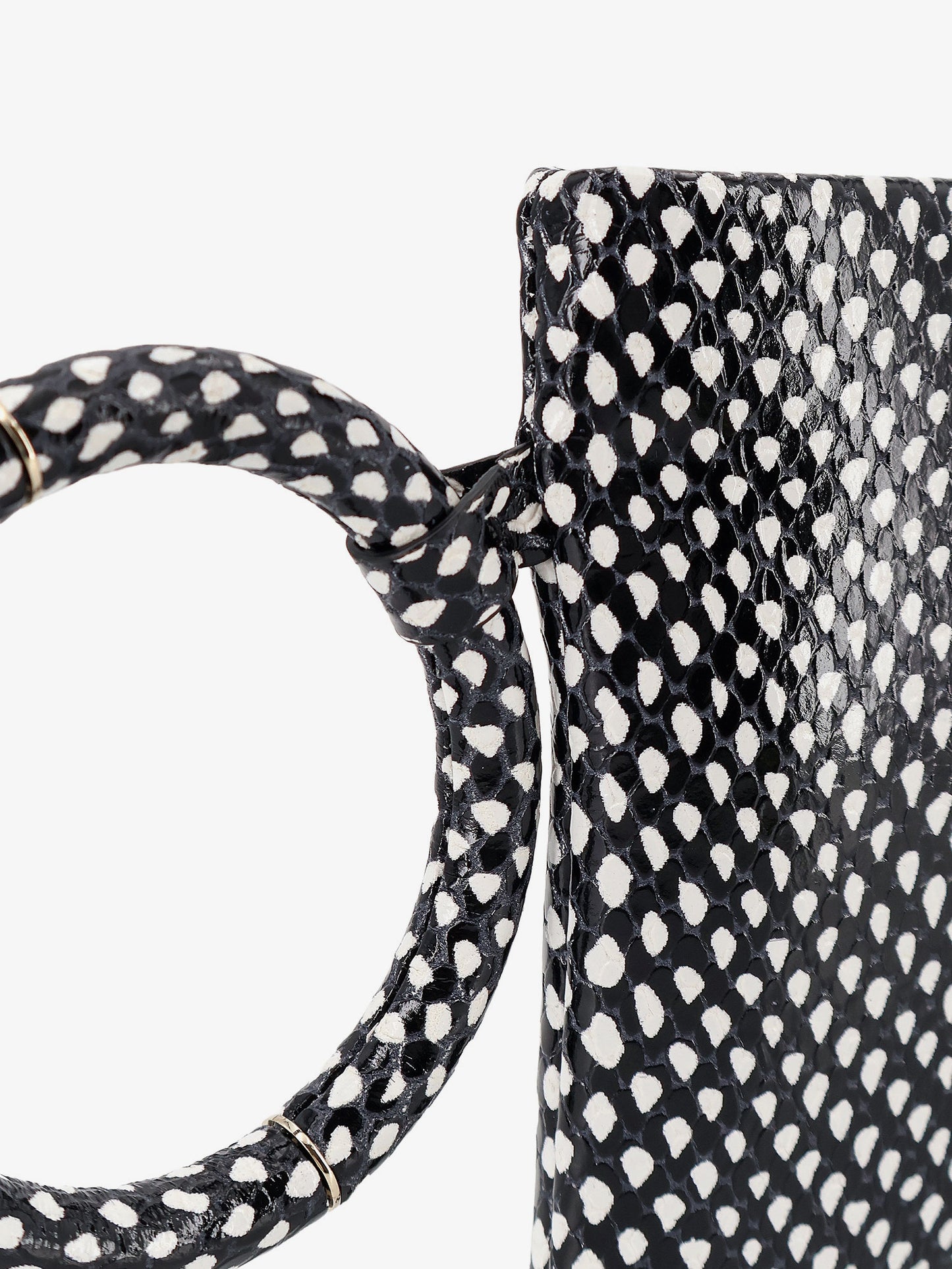 Aura leather clutch bag with snake motif