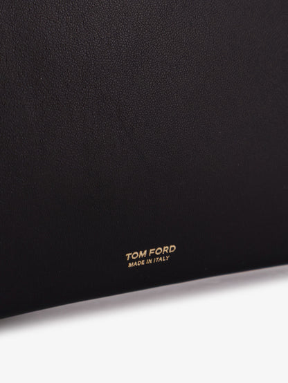 Aura leather clutch bag with lettering logo on the front thumbnail