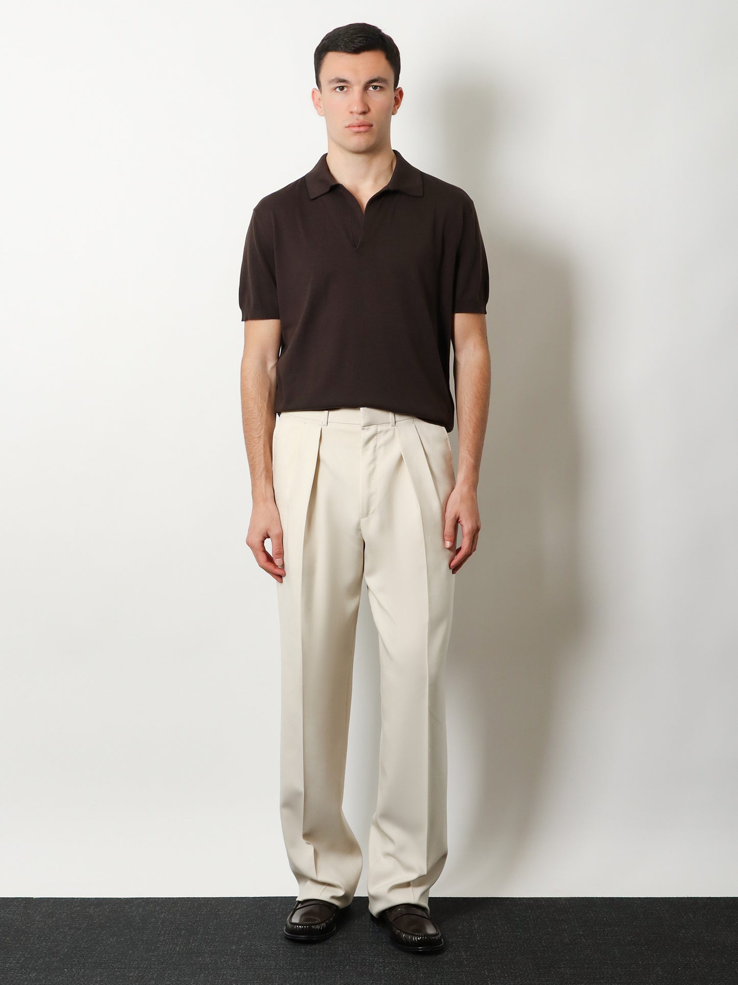 Wool, cashmere and silk trousers