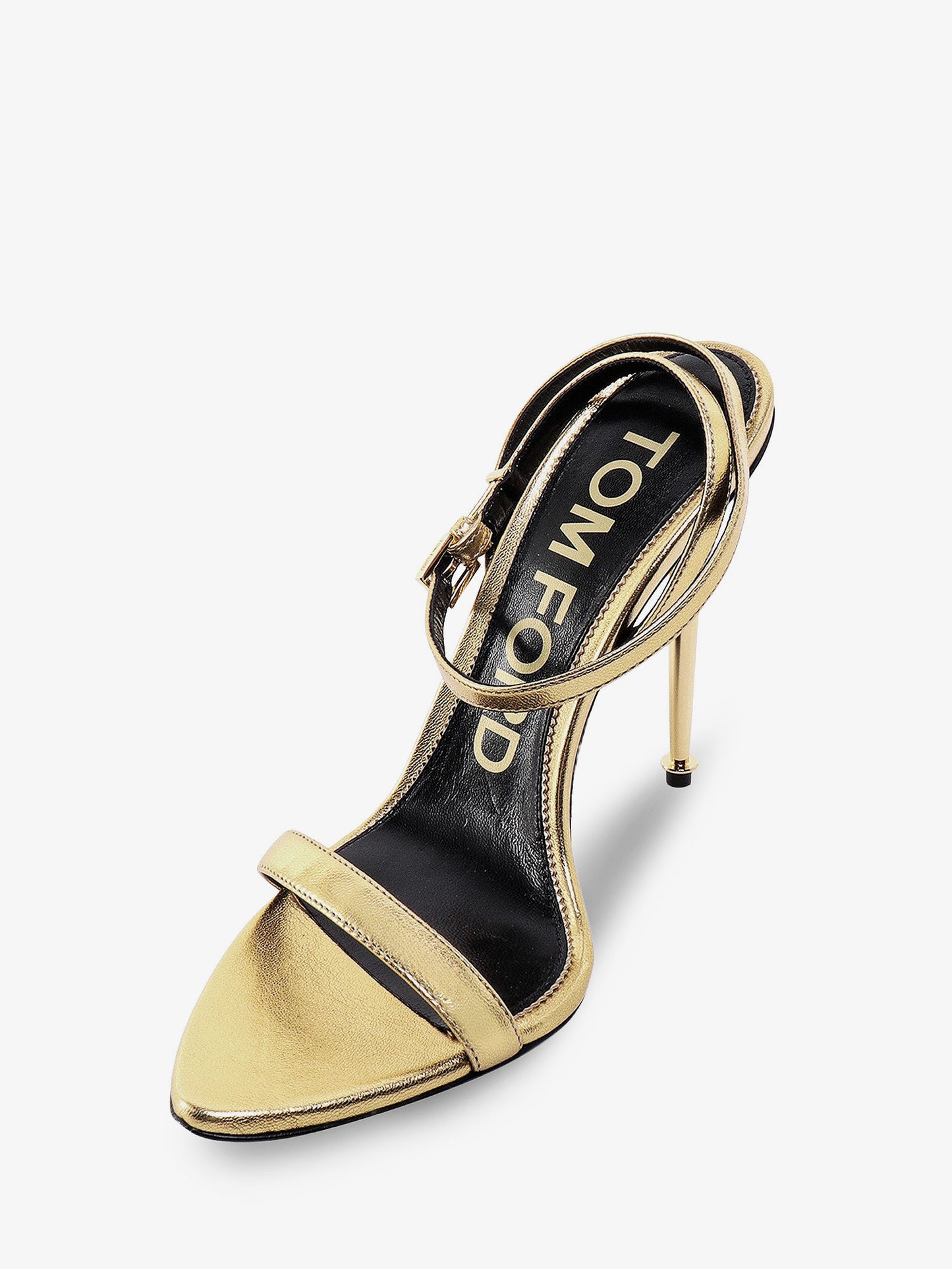 Laminated leather sandals with iconic padlock
