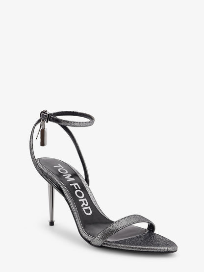 Laminated heeled sandals with laminated effect thumbnail