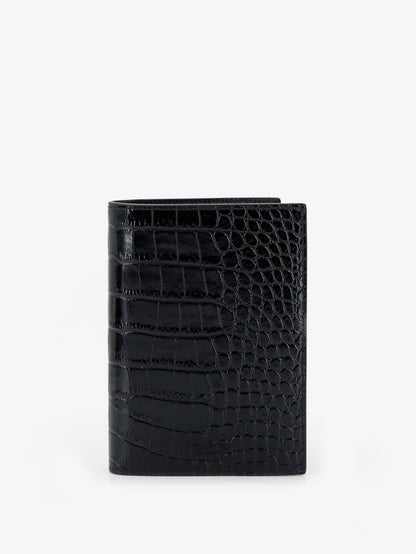 Leather wallet with crocodile print thumbnail