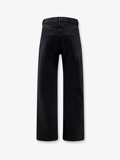 Straight fit black denim trousers thumbnail