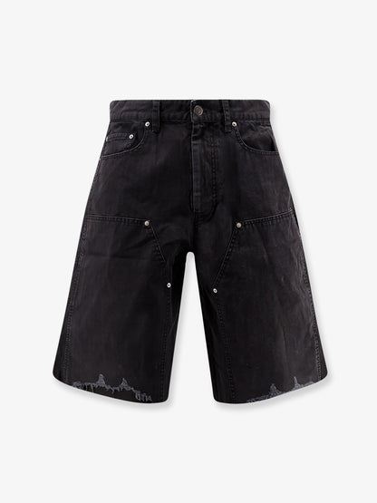 Cotton cargo bermuda shorts with distressed effect thumbnail