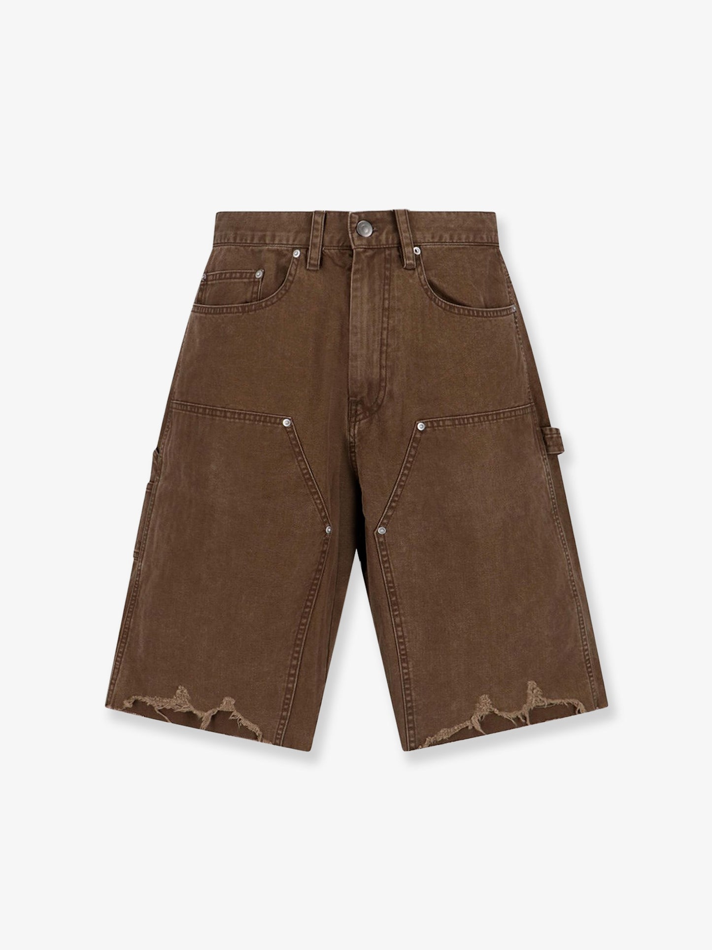 Cargo cotton bermuda shorts with distressed effect