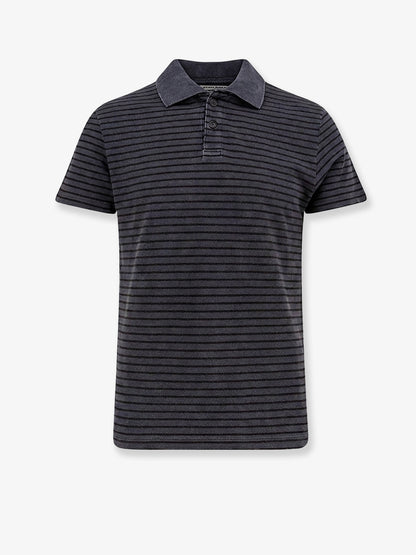 Cotton polo shirt with striped profiles thumbnail