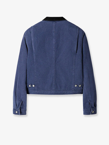 Crop fit blue denim jacket thumbnail