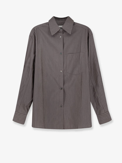 Silk and wool blend shirt with striped pattern thumbnail