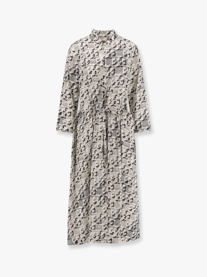 Silk dress with pixelated logo print thumbnail