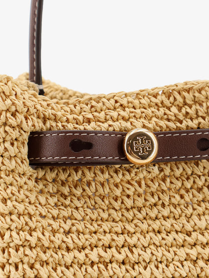 Romy raffia and leather bucket bag thumbnail