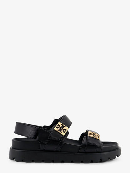 Mellow leather sandals with metal logo on the side thumbnail