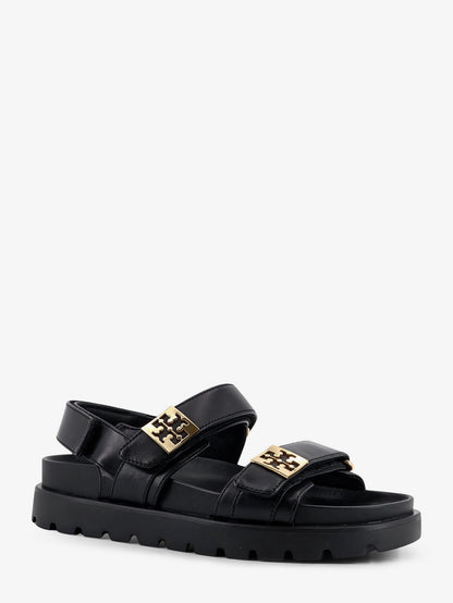 Mellow leather sandals with metal logo on the side thumbnail