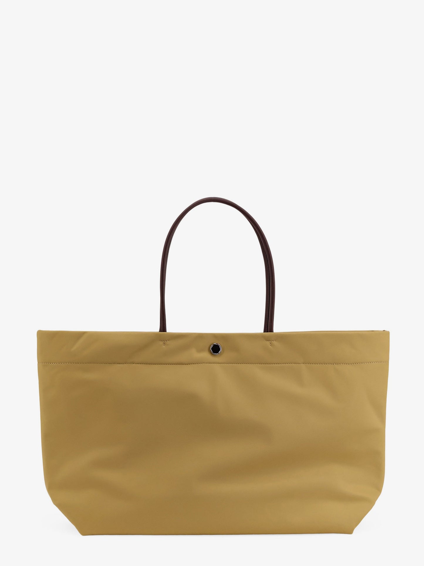 Ella Twist nylon shoulder bag with maxi logo patch on the front