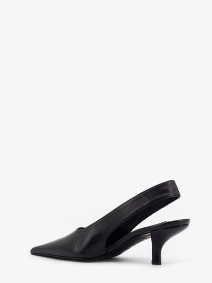 Leather décolleté slingbacks thumbnail