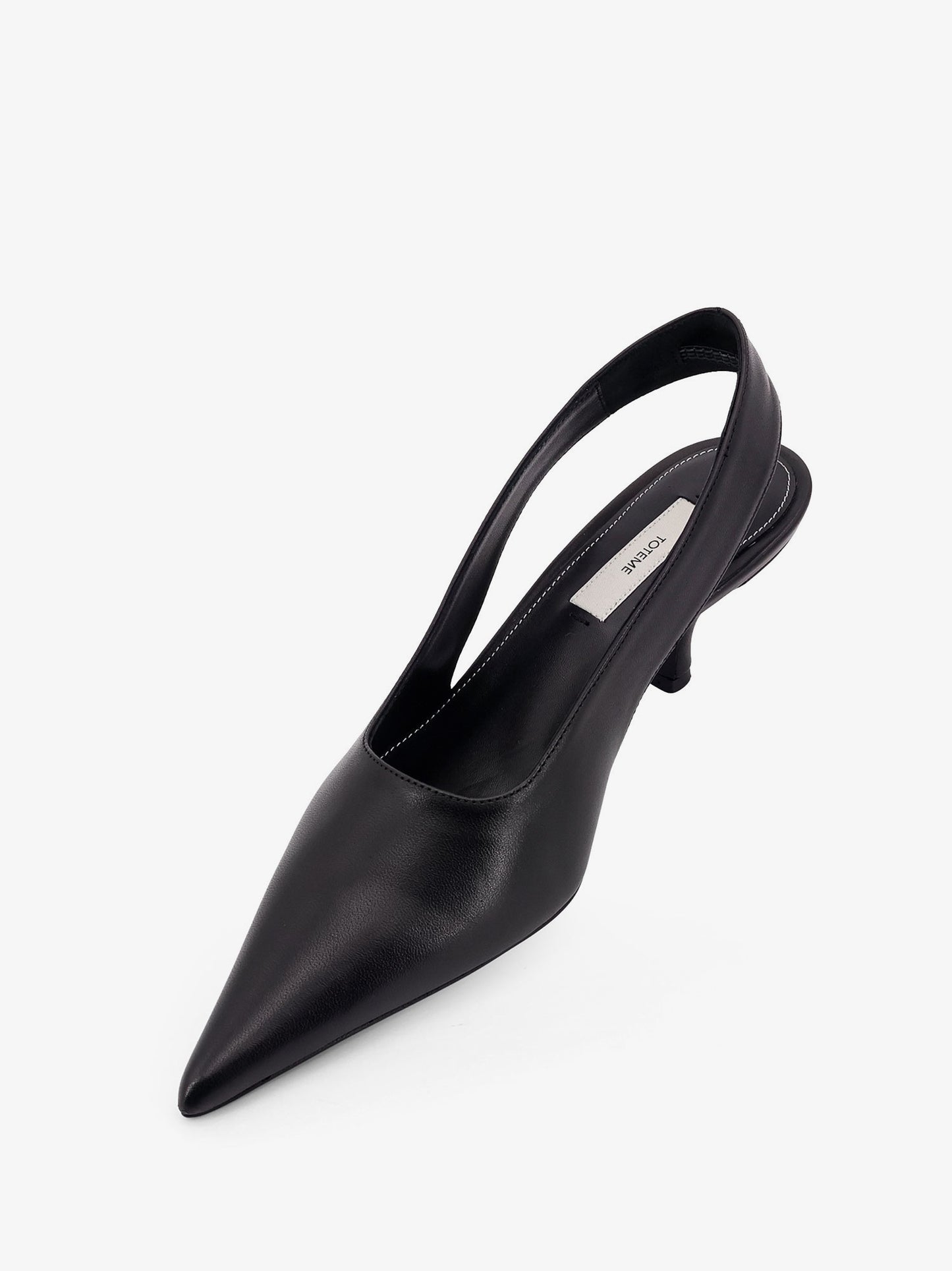 Leather décolleté slingbacks