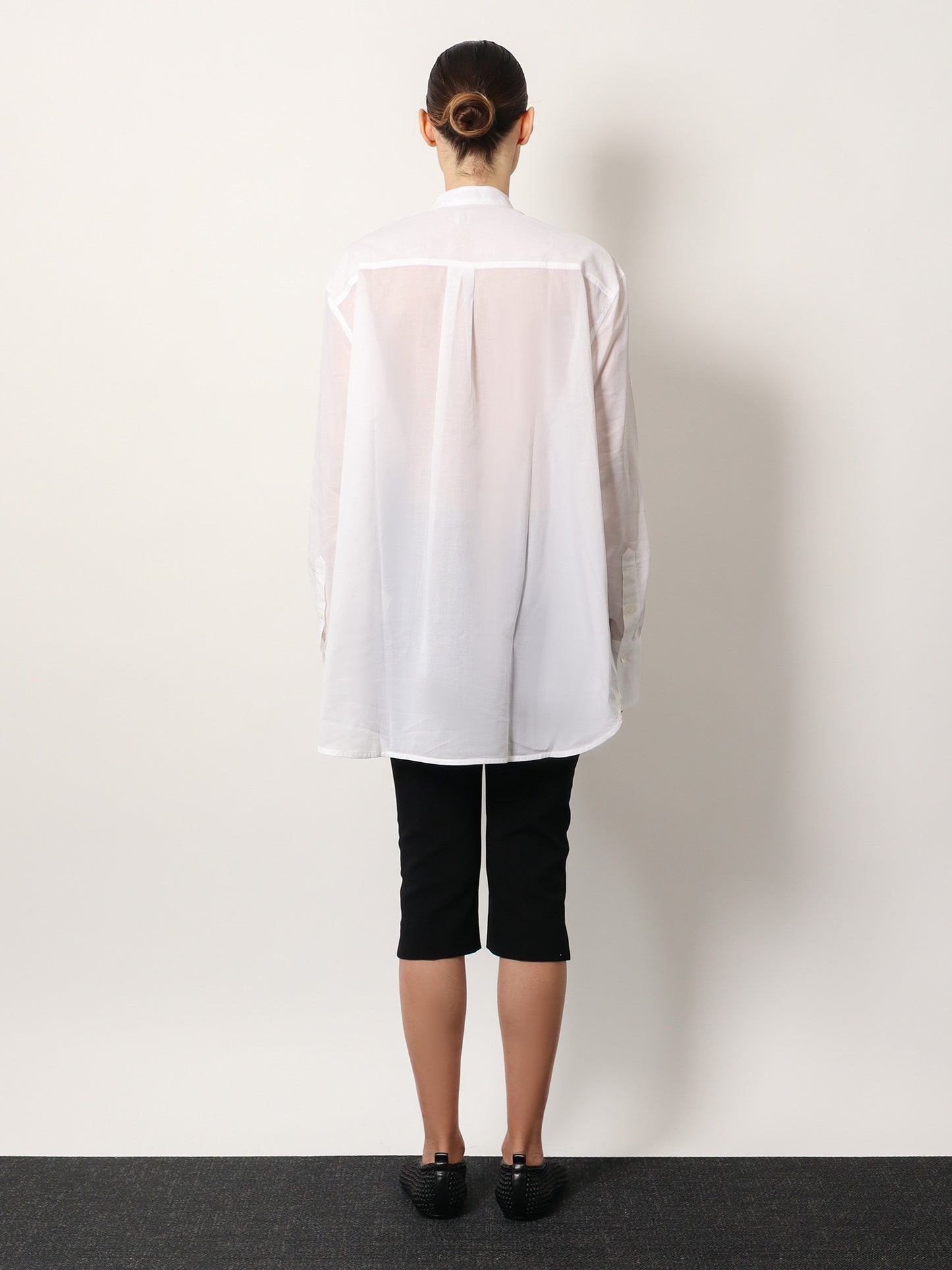 Stand collar organic cotton shirt