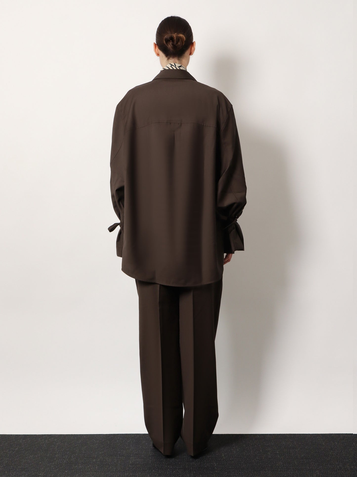 Tie-Cuff wool shirt