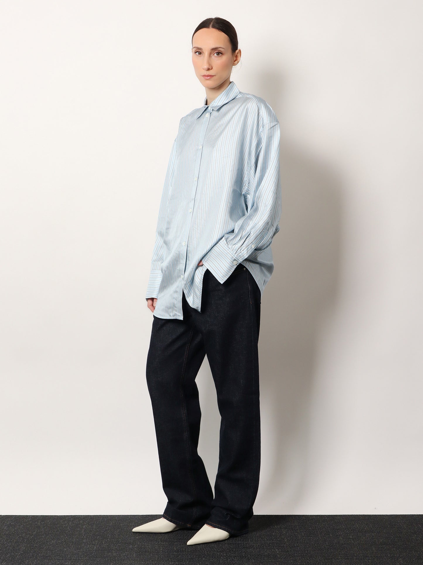 Silk shirt with striped pattern