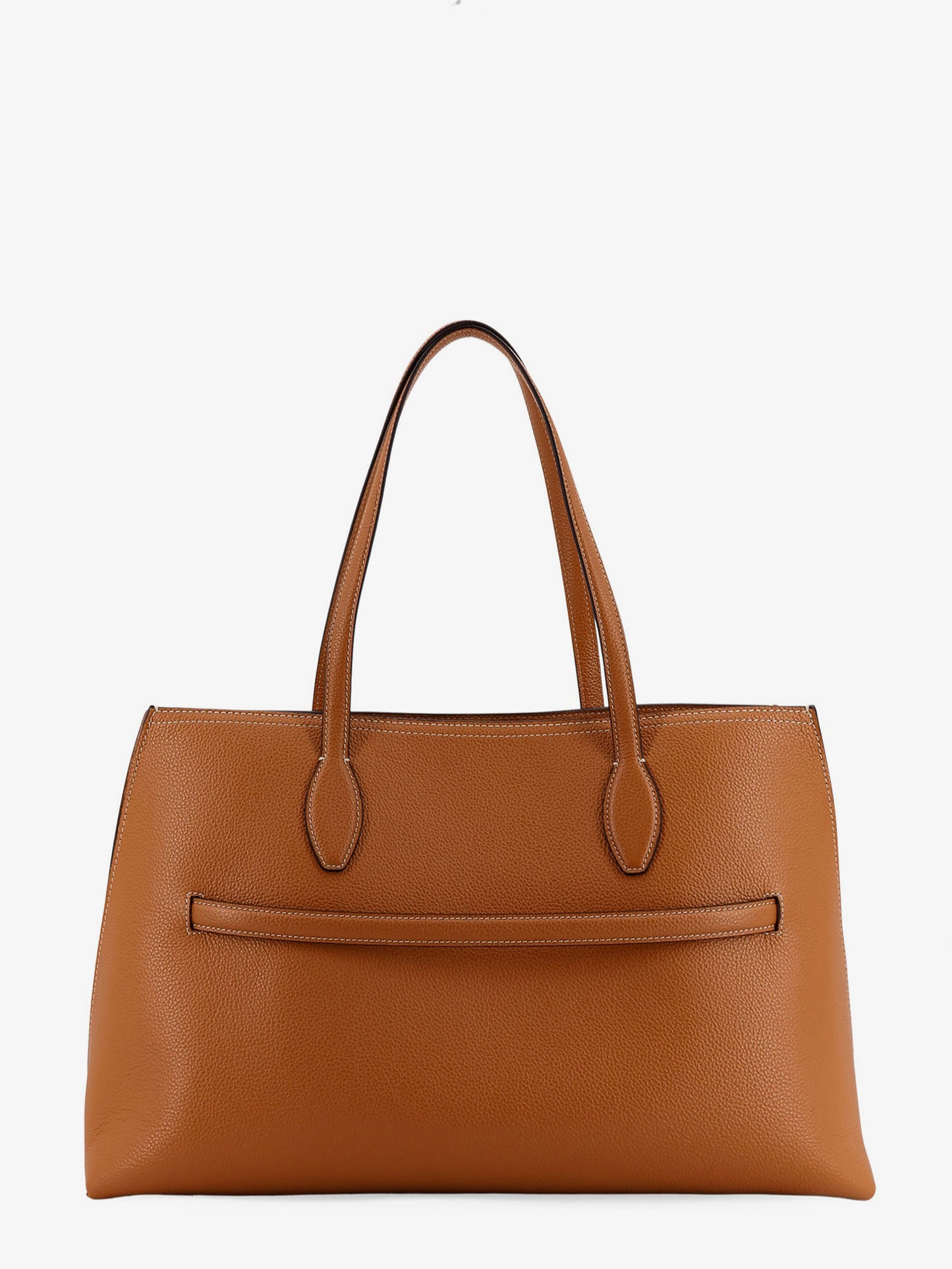 Leather shoulder bag with lettering logo on the front