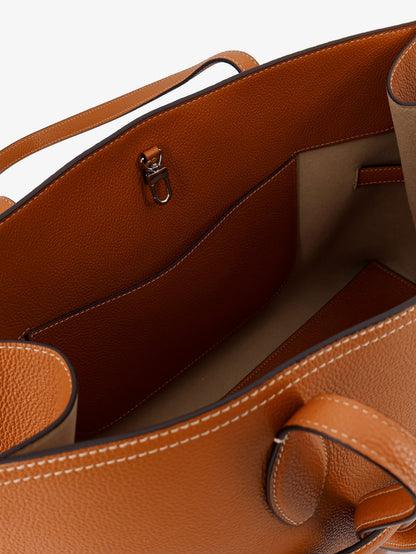 Leather shoulder bag with lettering logo on the front thumbnail