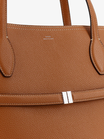 Leather shoulder bag with lettering logo on the front thumbnail