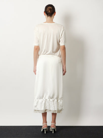 Layered viscose and linen blend skirt thumbnail