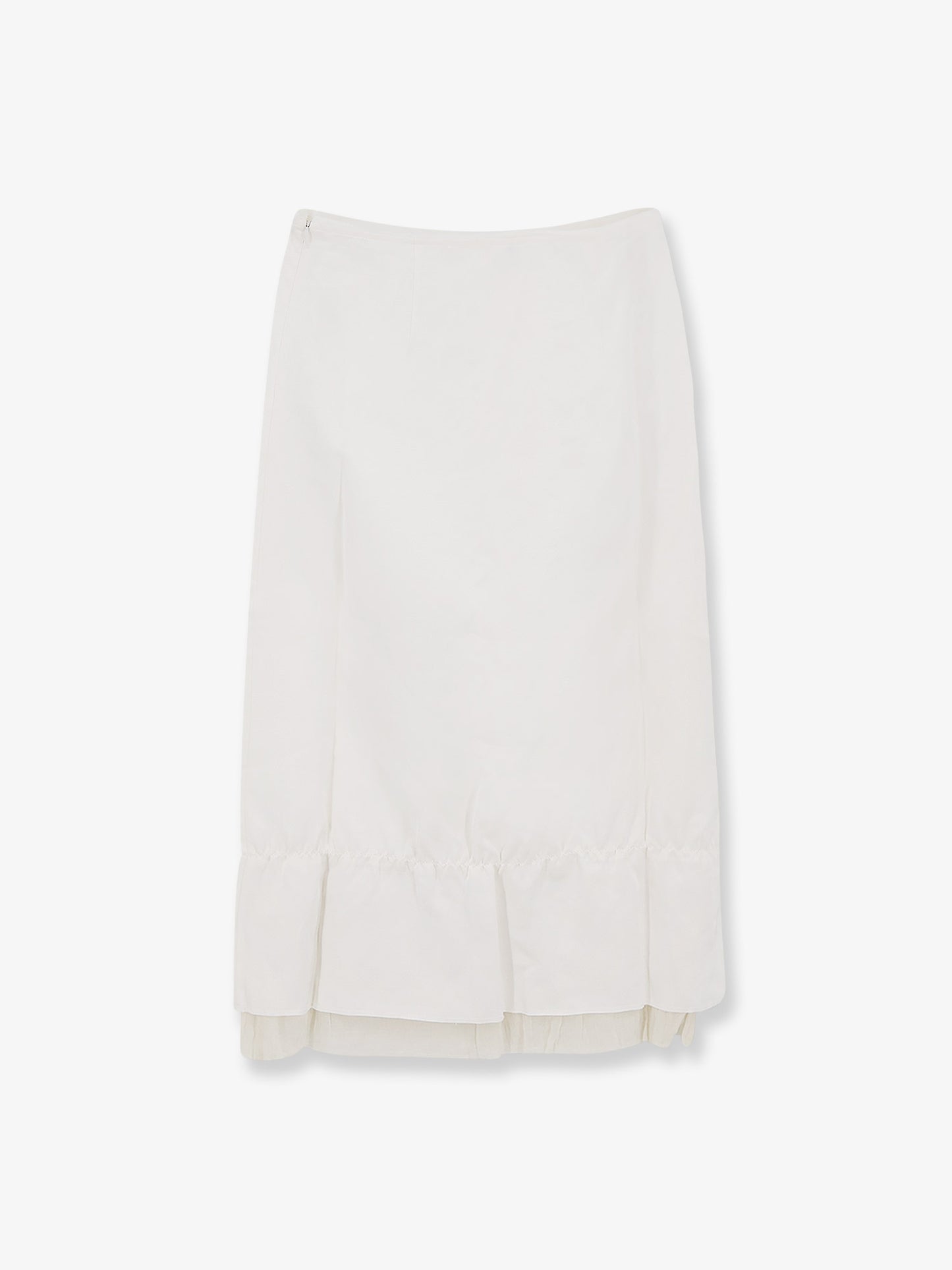 Layered viscose and linen blend skirt