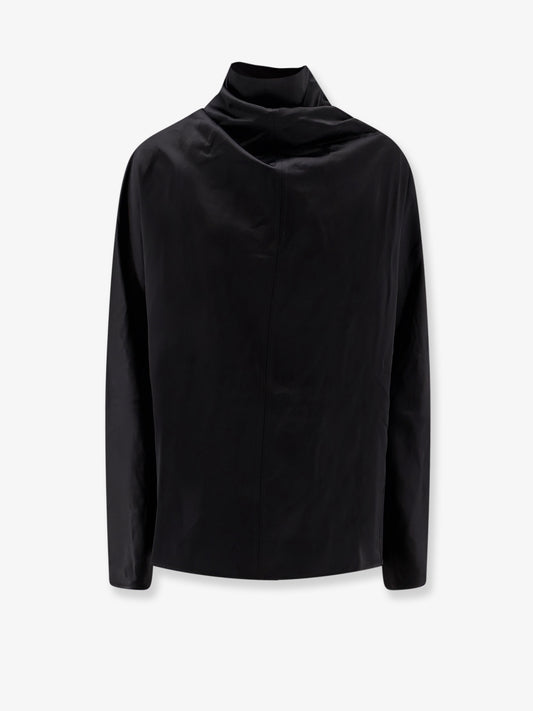 Camicia Cowl Neck in viscosa e lino
