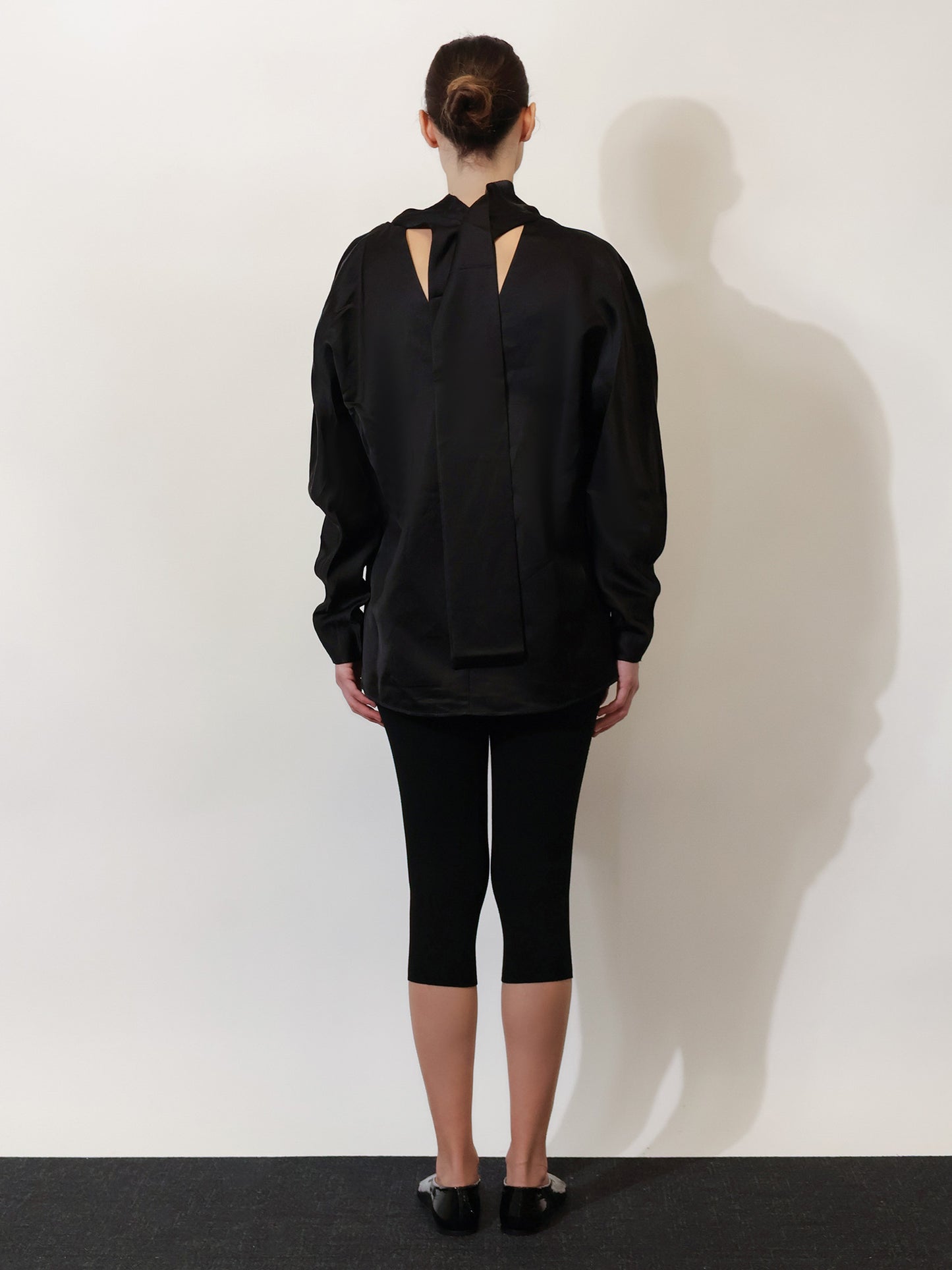 Camicia Cowl Neck in viscosa e lino